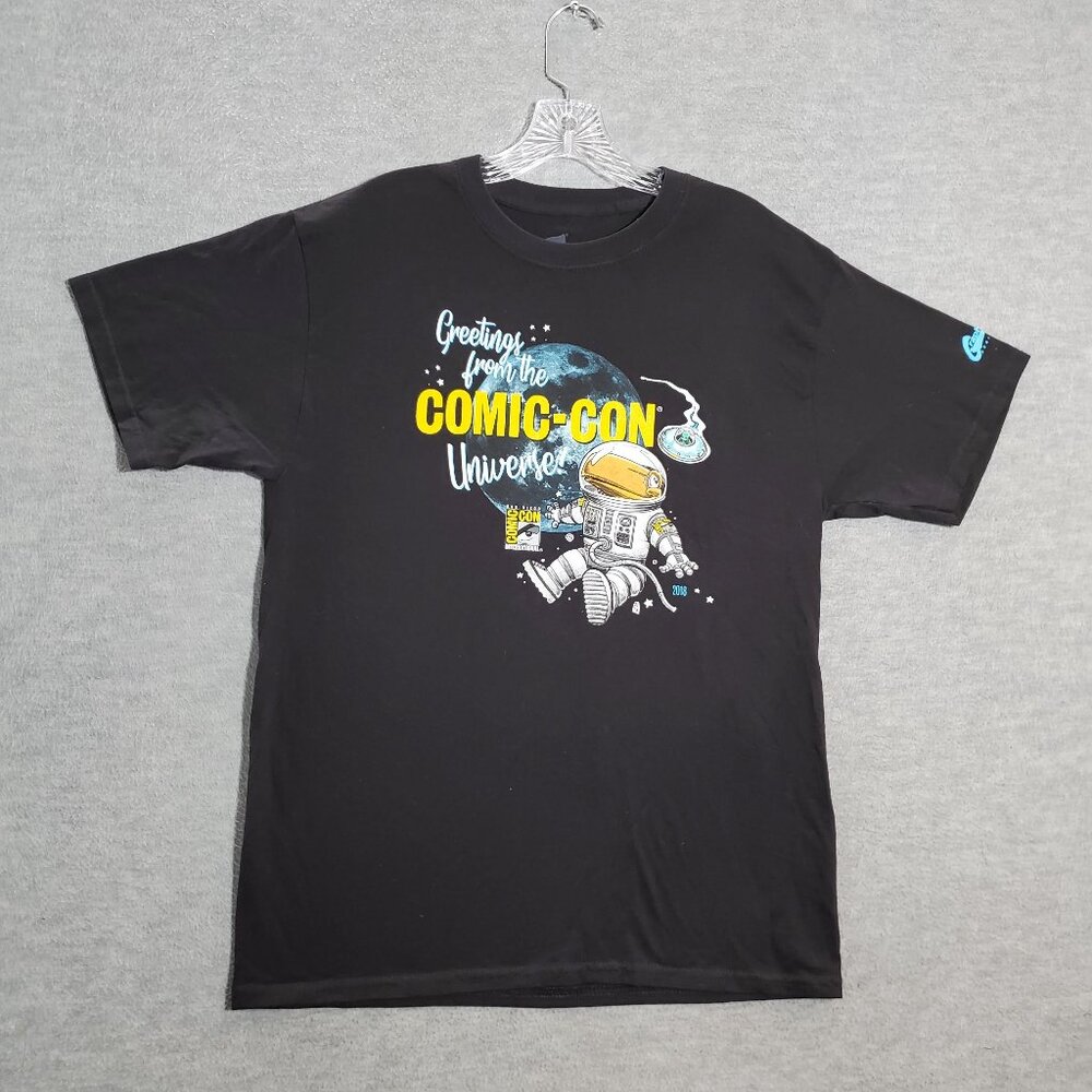 Comic Con Women Top‎ Medium Black Shirt Greetings From The Universe 2018 Tee